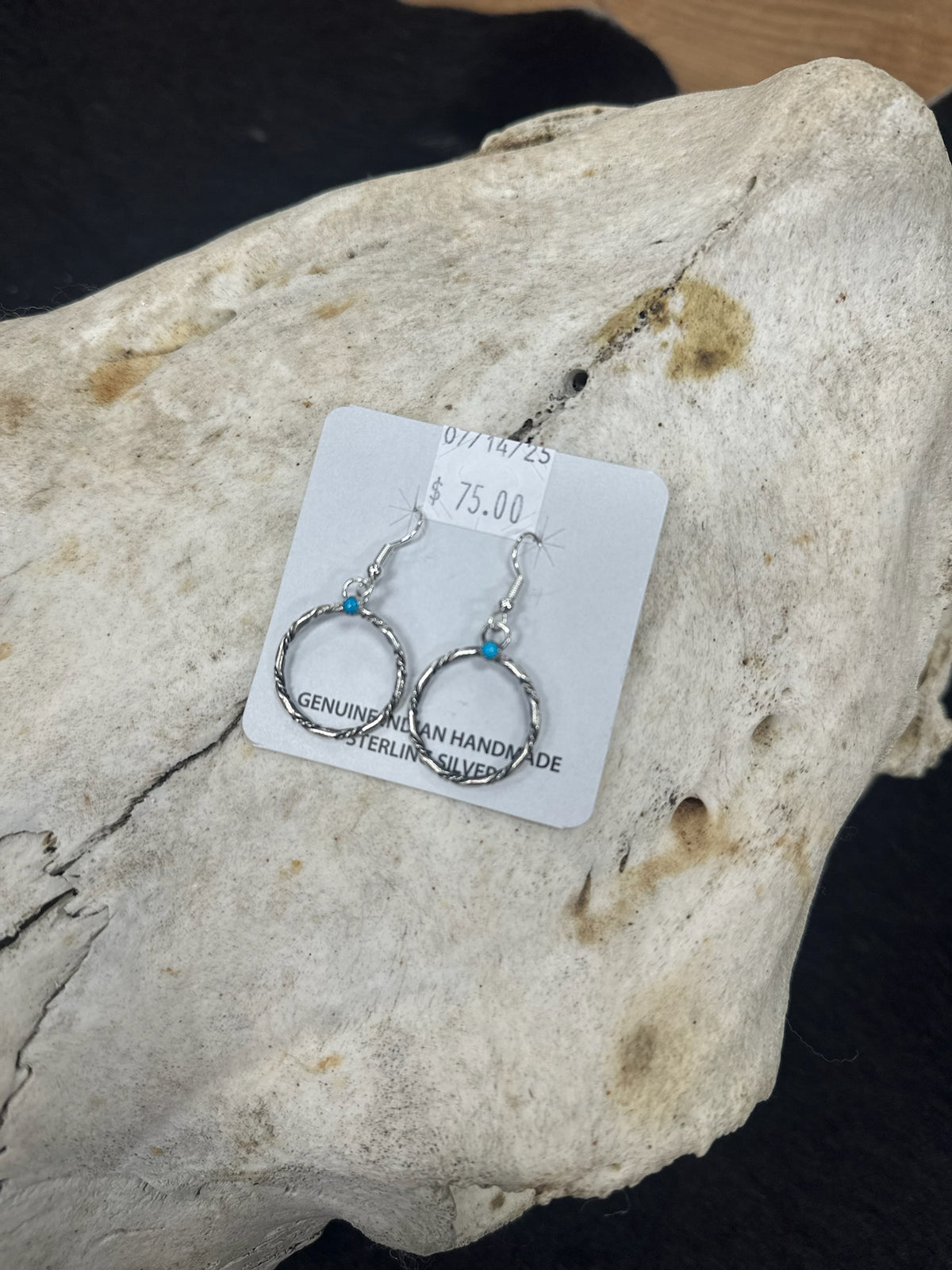 Sterling Silver Turquoise Hooped Rope Earrings