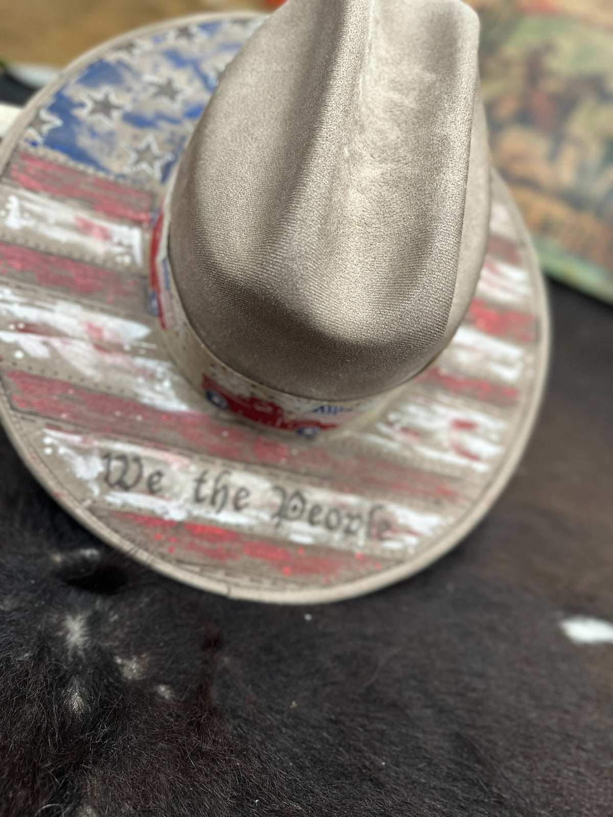 We The People Custom Burned/Painted Hat