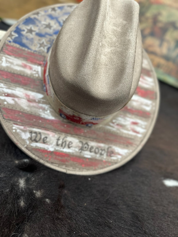 We The People Custom Burned/Painted Hat