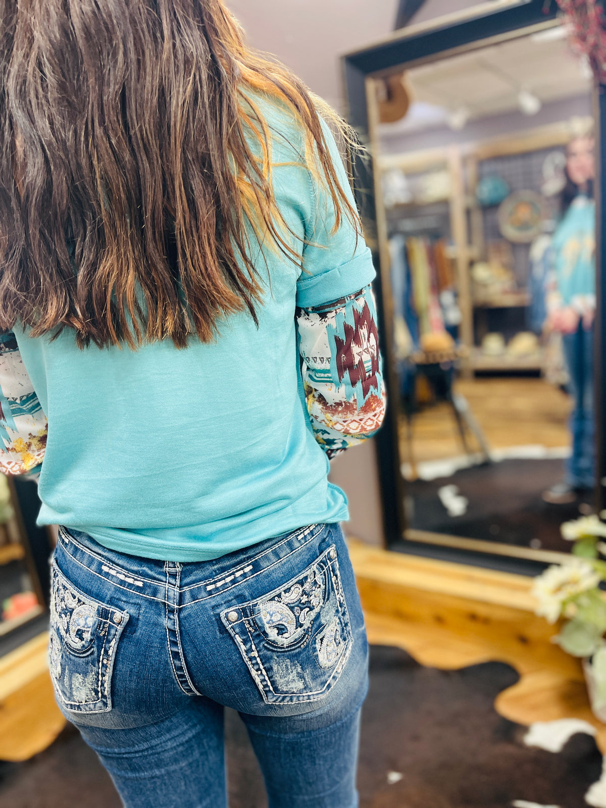 GLA Peek a Boo Paisley Bootcut