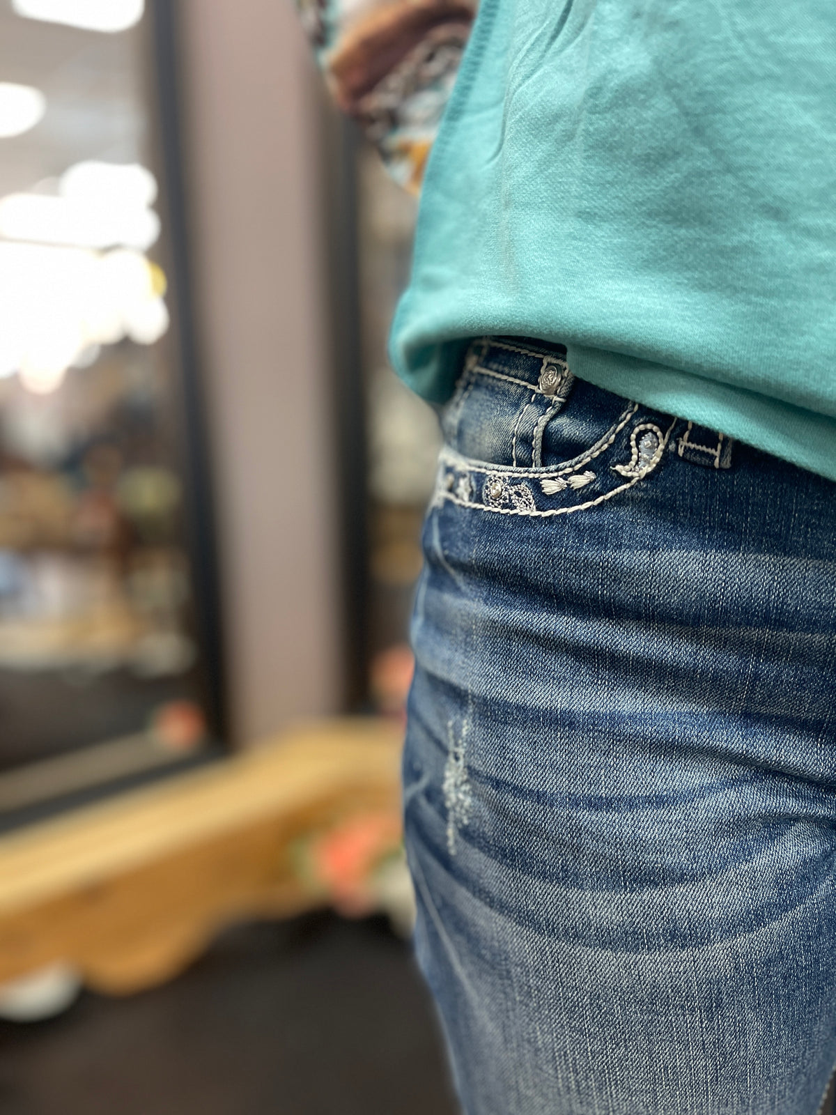 GLA Peek a Boo Paisley Bootcut