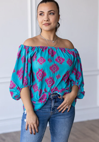A Touch of Turquoise Top Plus