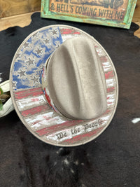 We The People Custom Burned/Painted Hat