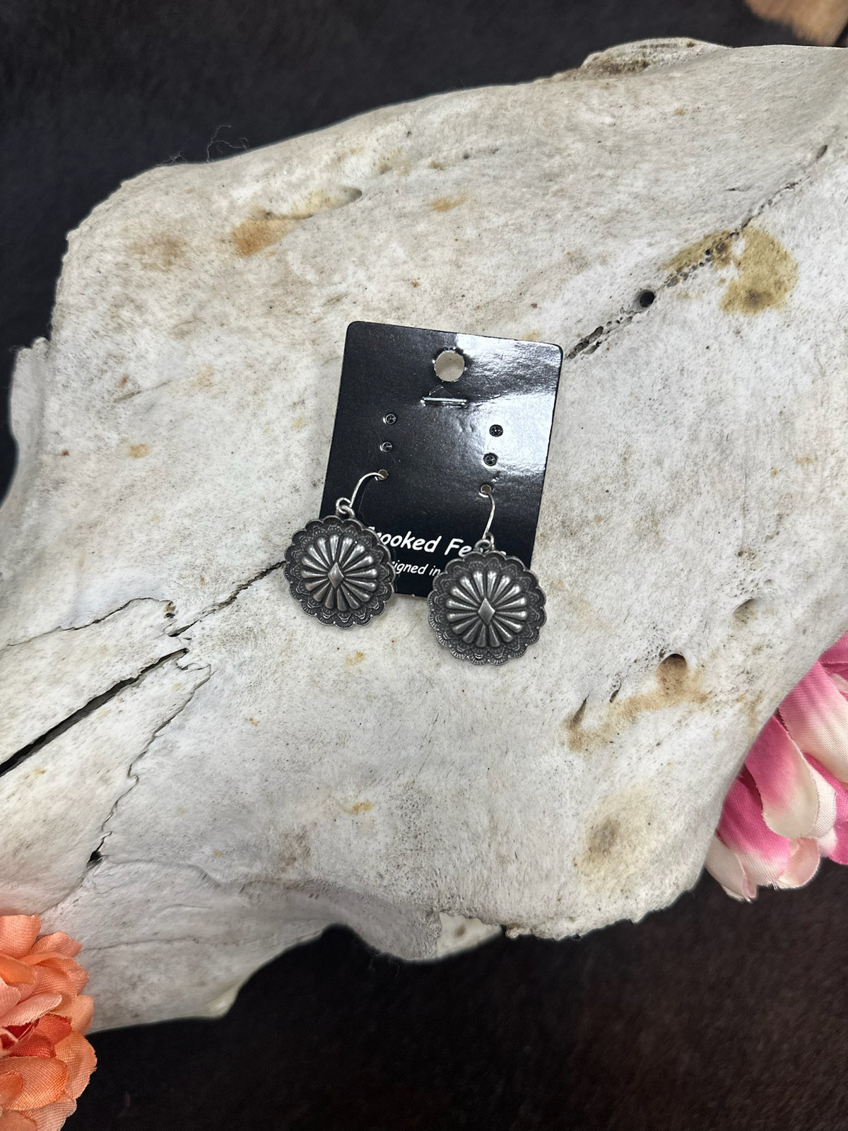 Western Concho Drop Earrings