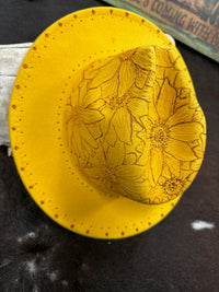 Sunflower Custom Burned Hat