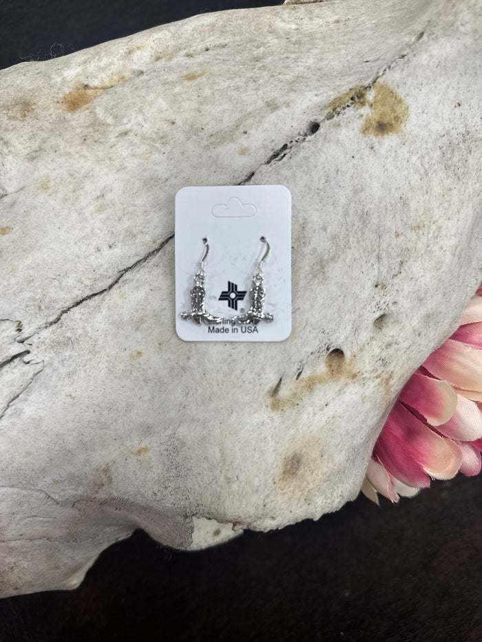 The "Spur Dangle" Sterling Silver Boot Earrings