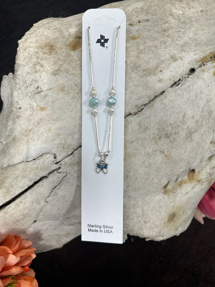 The "Metamorphosis" Pearl and Butterfly Necklace