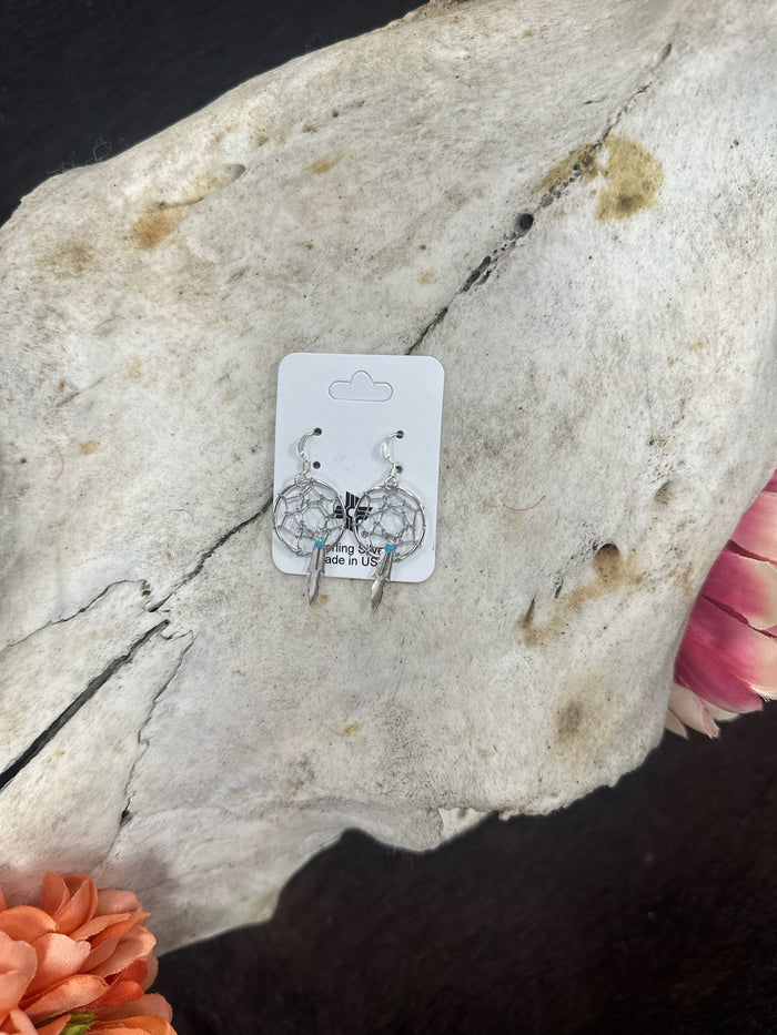 The "Spirit Weaver" Sterling Silver Dreamcatcher Earrings