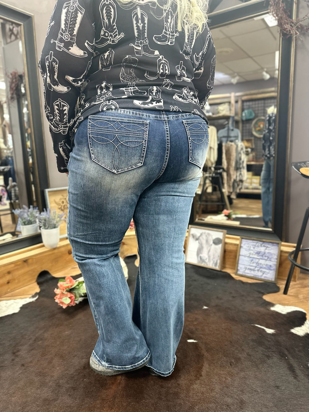 Ranch Stitched Bootcut Jeans