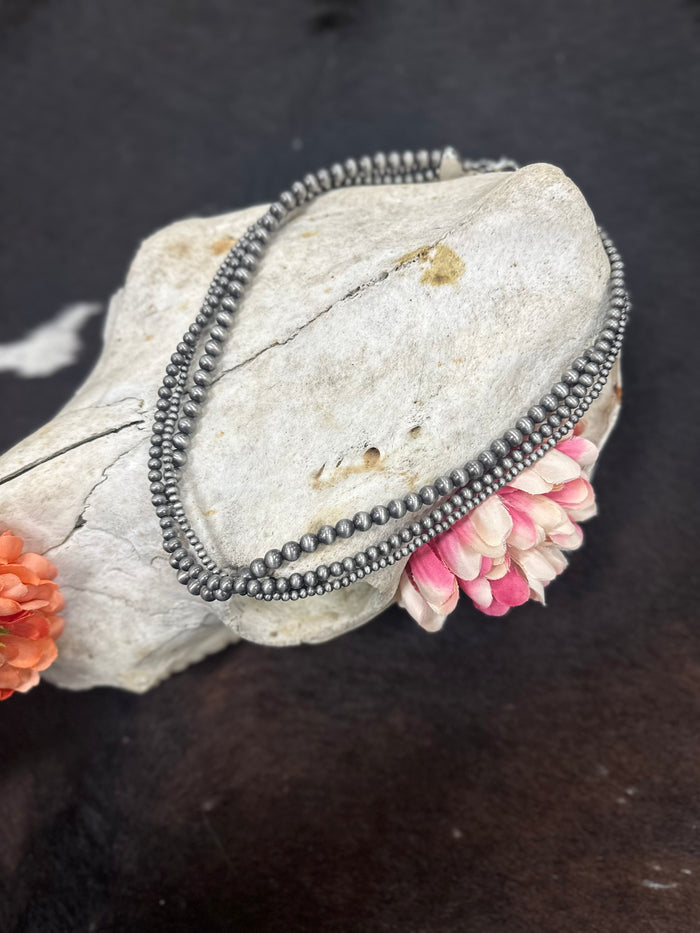 Silver Navajo Pearl Necklace