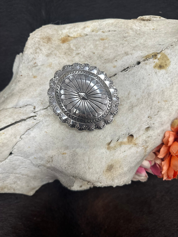 Silver Concho Belt Buckle