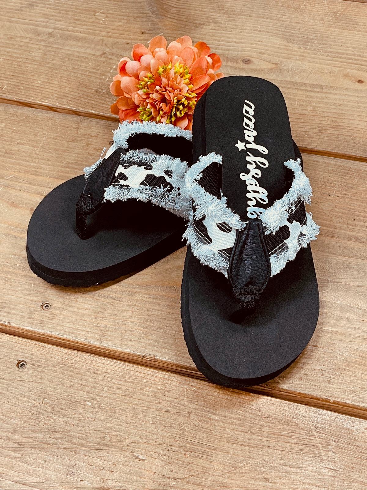 Cow Print Flip Flop