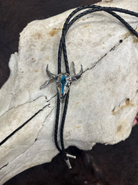 Turquoise Longhorn Bolo Tie