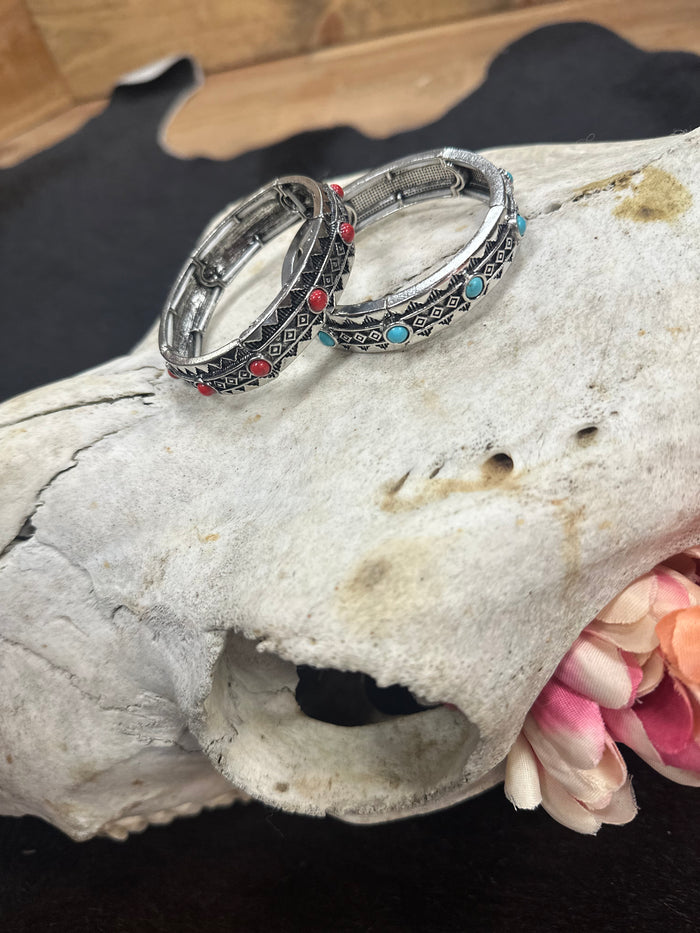 Silver Stone Stretch Bracelet