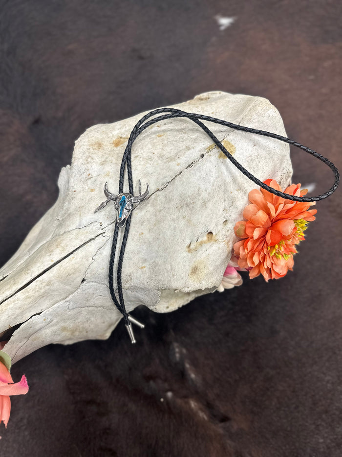 Turquoise Longhorn Bolo Tie