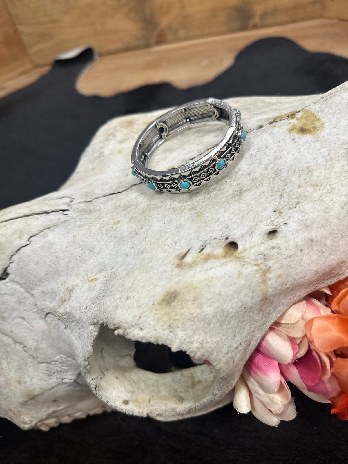 Silver Stone Stretch Bracelet