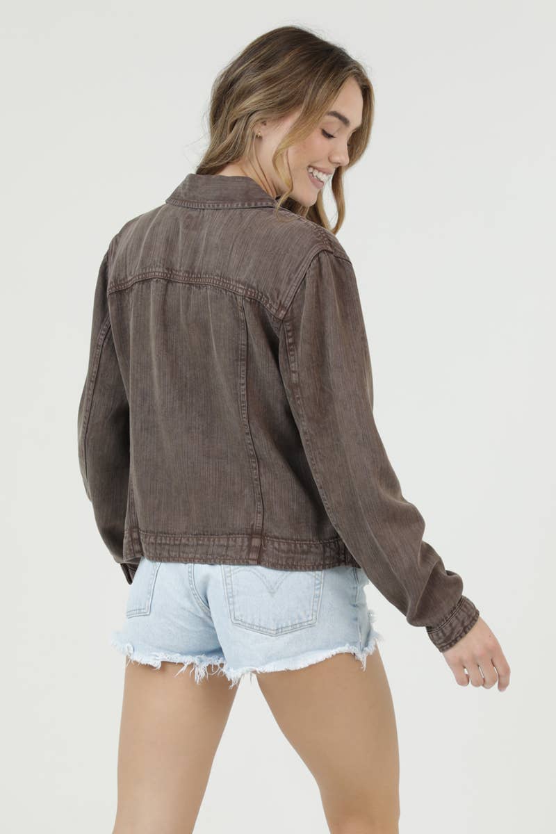 Angie ACID WASH TENCEL JACKET