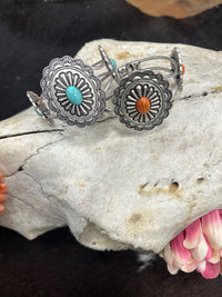 Western Concho Stone Cuff Bracelet