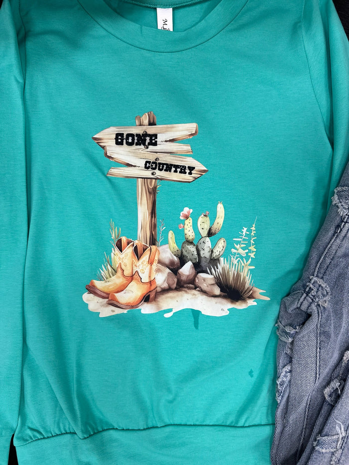 Li’l Britches Teal Long Sleeve Top by ML Kids