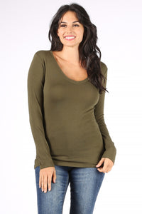 V-Neck Long Sleeve T-shirt