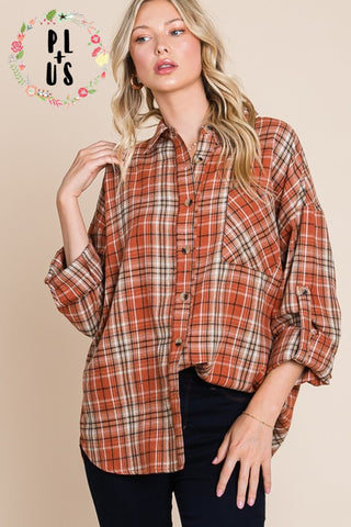 Plus Flannel Top