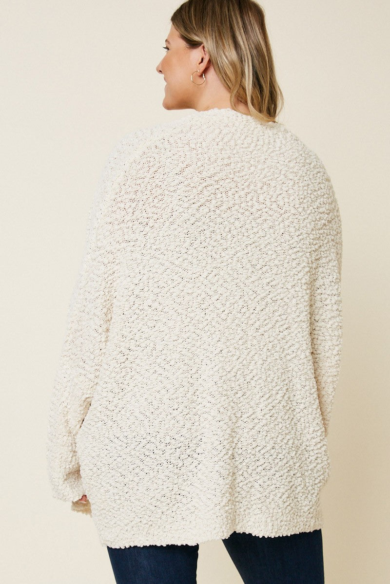 Plus Cream Cardigan