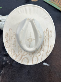 Cacti Custom Burned Hat