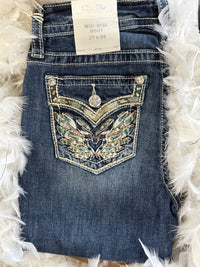 Miss Me “Crystal Feathers” Bootcut