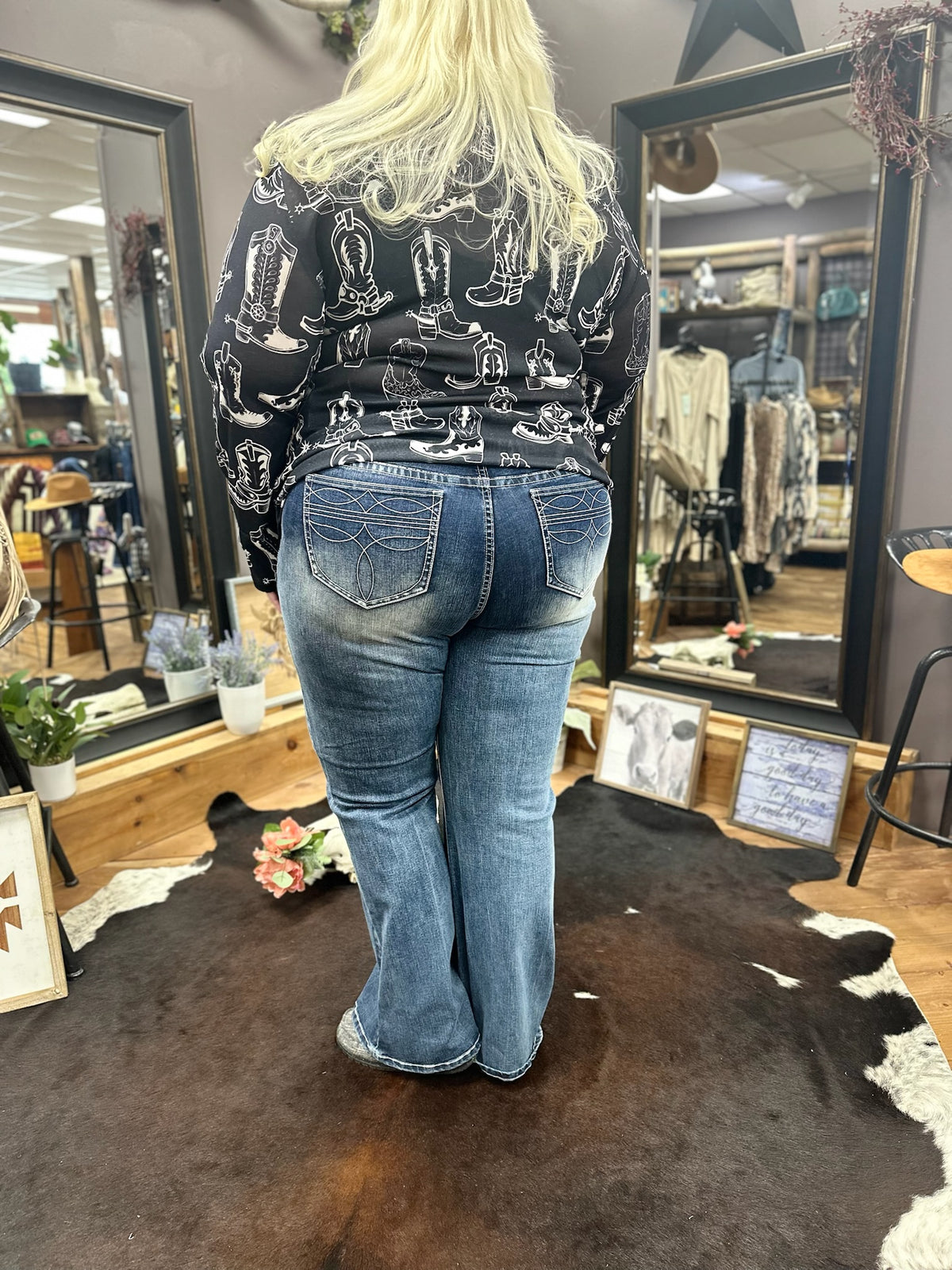 Ranch Stitched Bootcut Jeans