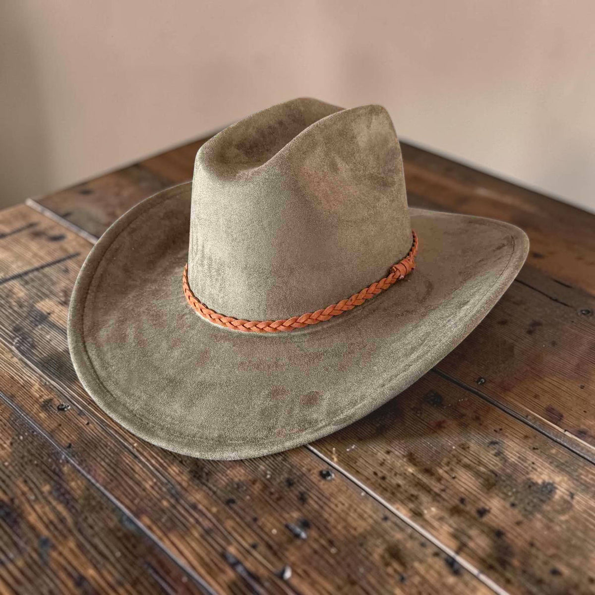 🤠Vegan Suede Cowboy Hat W/ Suede Hat Band