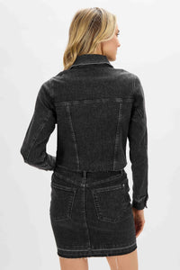 Black Washed Plus Denim Jacket