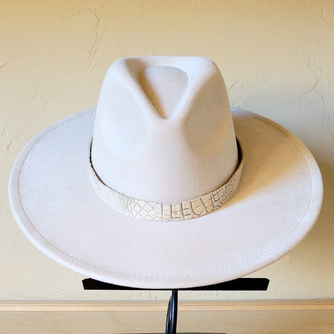 White Gator Leather Hat Band
