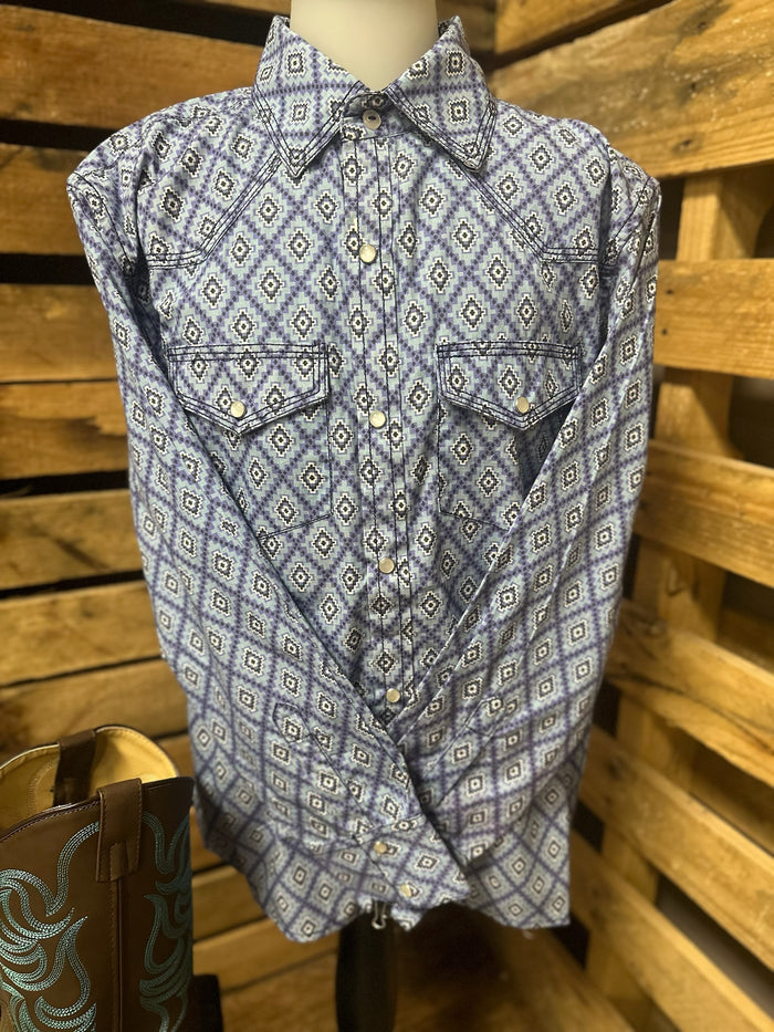 Lil’ Dude Blue Diamond Snap Shirt