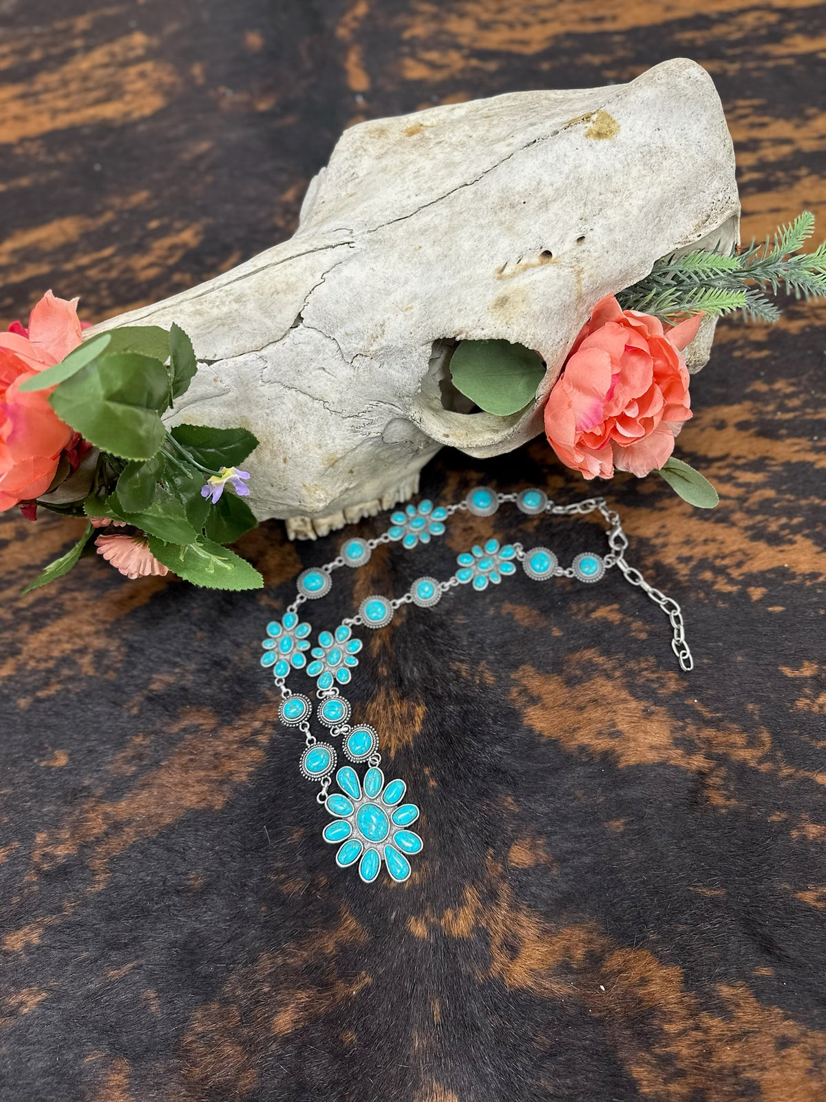 Snowflower Turquoise Blossom Necklace