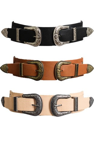 Double Western Buckle Belt