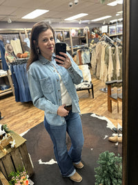 Judy Blue Washed Denim Button-Up Shirt