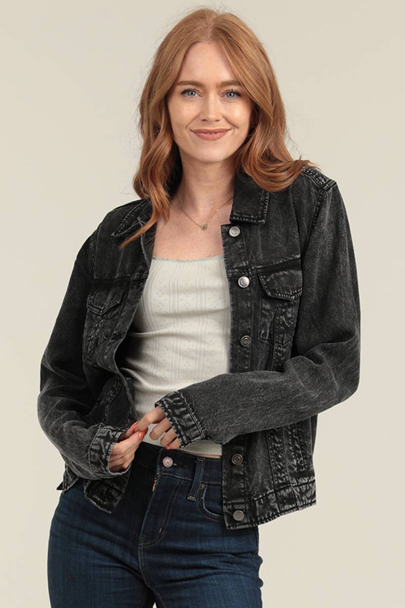 Angie ACID WASH TENCEL JACKET