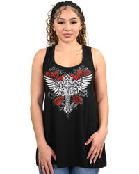 Liberty Wear Crimson Wing Cross Tank Top