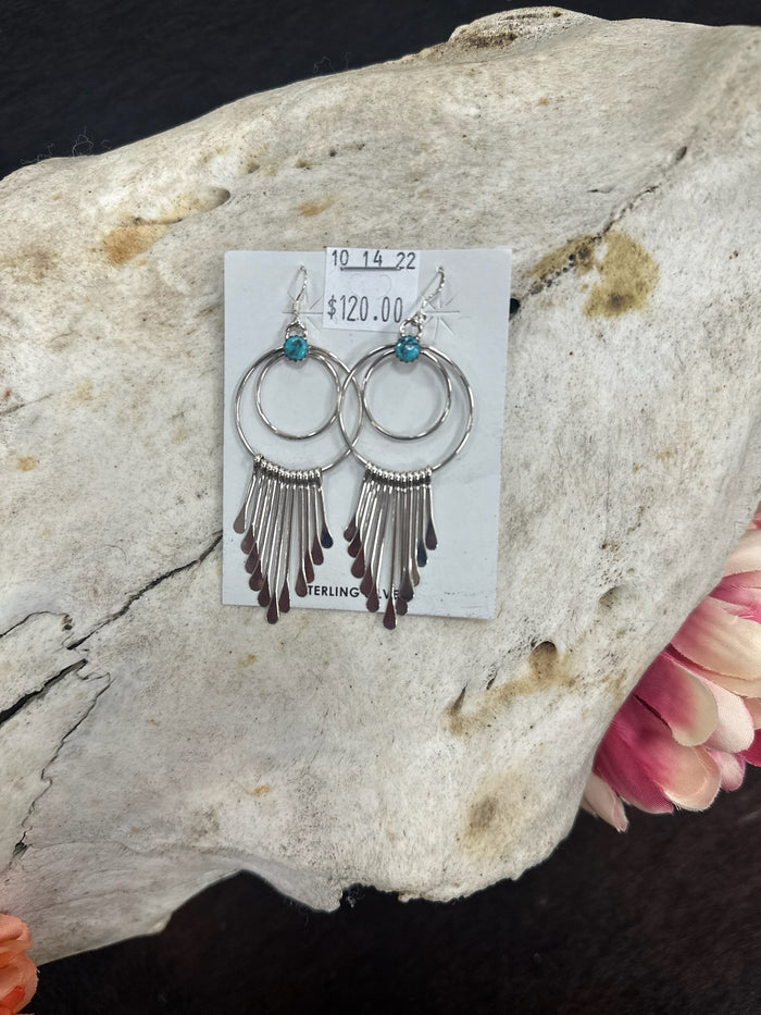 The "Santorini Sky" Sterling Silver &amp; Turquoise Dangle Earrings