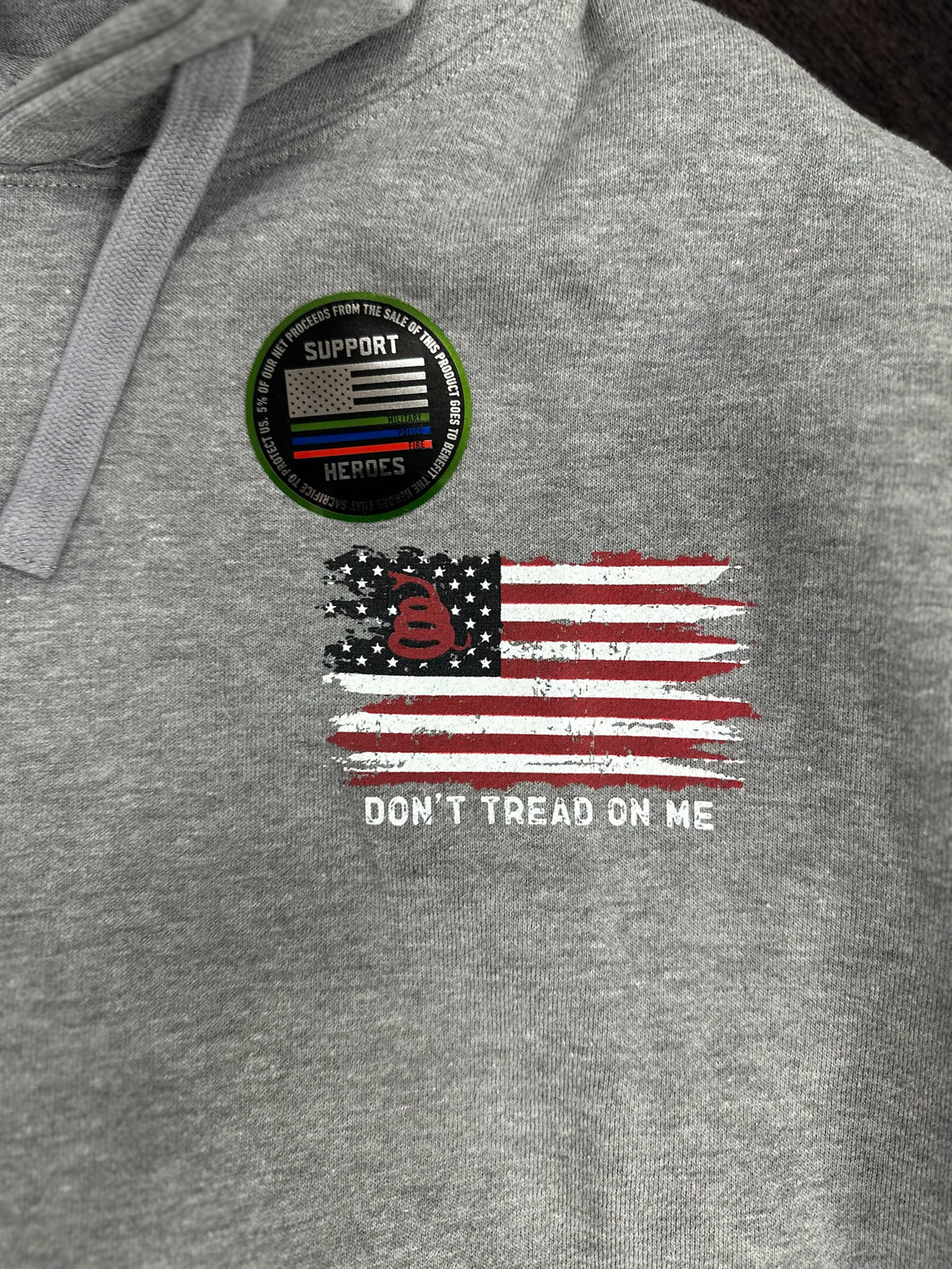 Men’s Howitzer “Don’t Tread On Me” Hoodie – Heather Grey