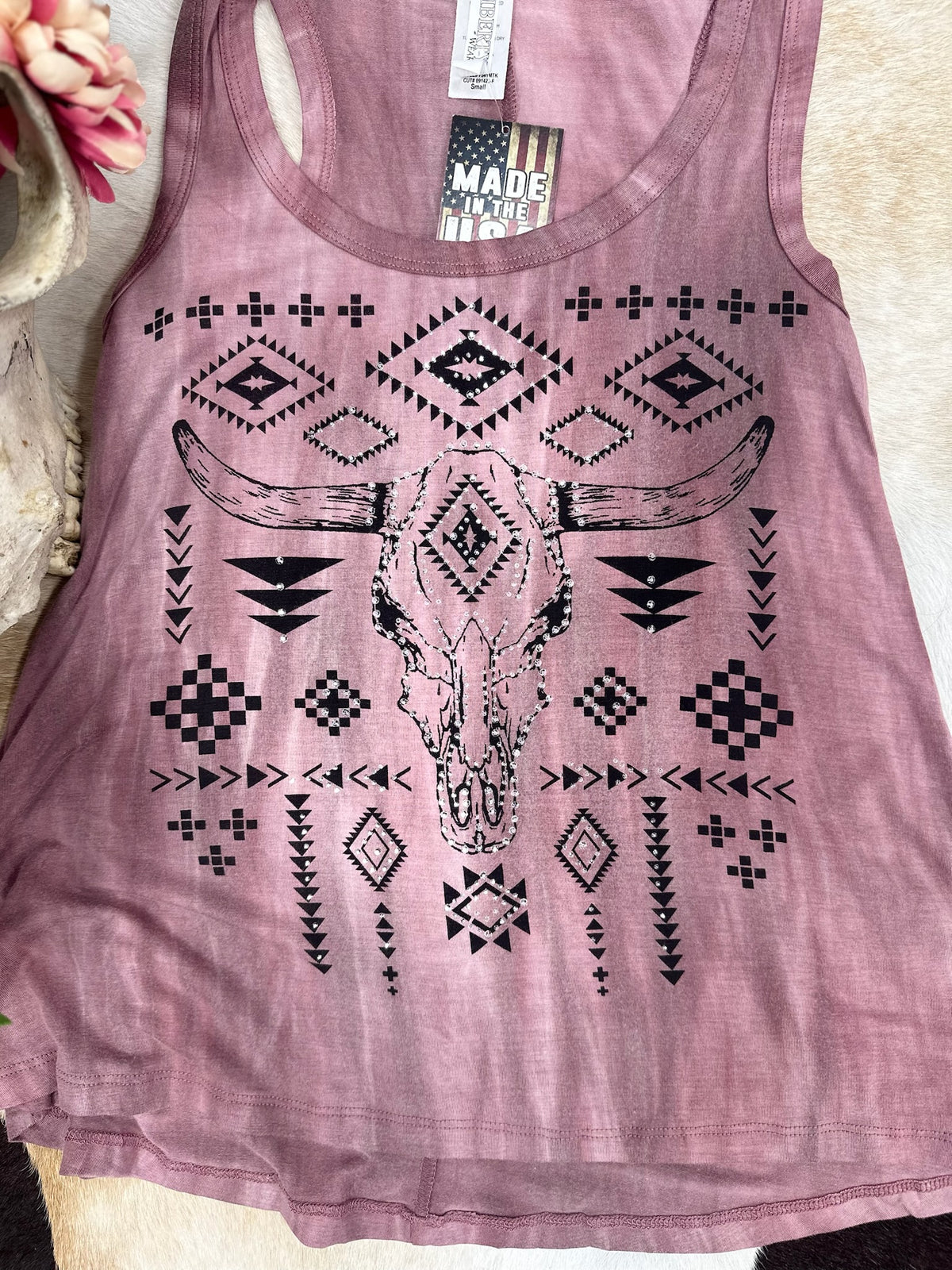 Dusty Rose Longhorn Graphic Tank