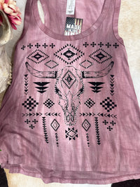 Dusty Rose Longhorn Graphic Tank