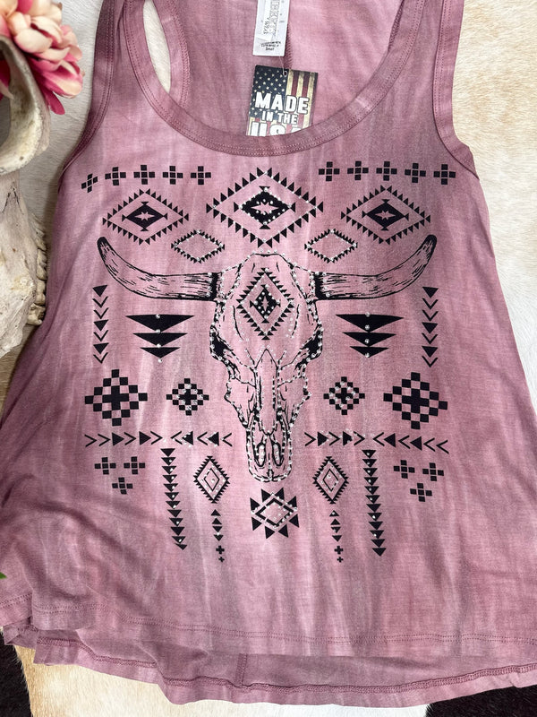 Dusty Rose Longhorn Graphic Tank