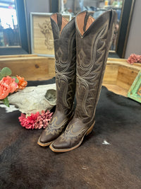 Knee-High Brown Crackle Cowgirl Boots – Tanner Mark