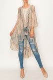 Long Turquoise Lace Duster