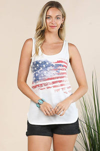 Avery Vintage American Flag Tank Top – Made in USA