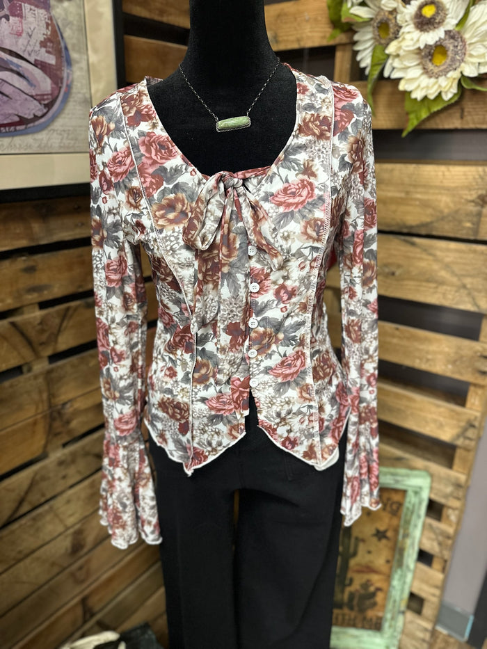 Rosewood Romance Tie-Front Top