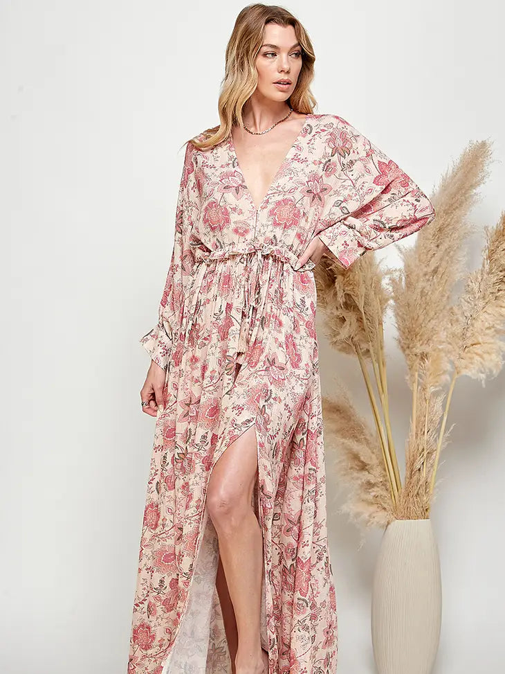 Plunging Neck Maxi Dress