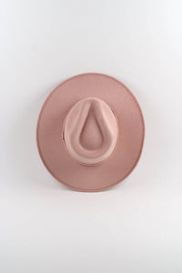 Vegan Suede Rancher Hat - Pale Dusty Rose