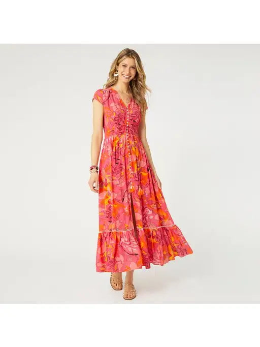 Aliya Button Front Maxi Dress